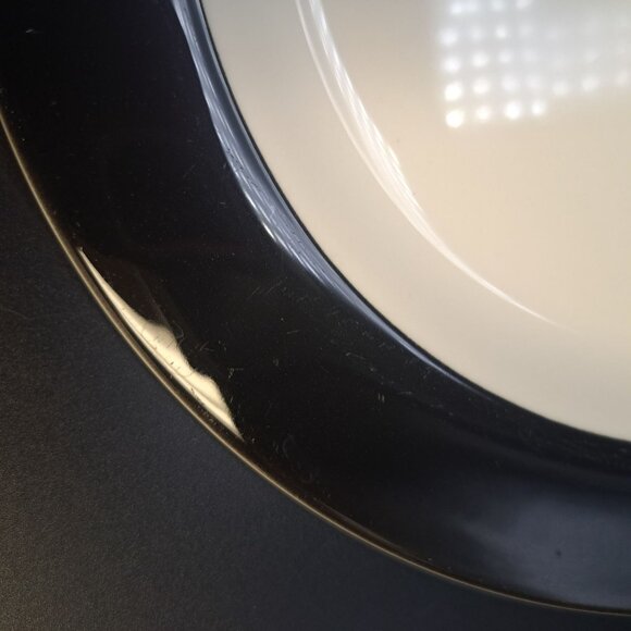 Syracuse China Syralite Black Rim Band Dinner Plate 10-3/4 Inches Stoneware - Picture 2 of 12